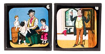 [DICKENS, CHARLES.] Scenes from Pickwick. Coloured Lithographic Lantern Slides.